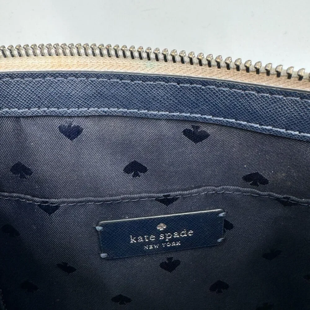 KATE SPADE Cameron Denim Blue White Color Block Crossbody Clutch Purse
